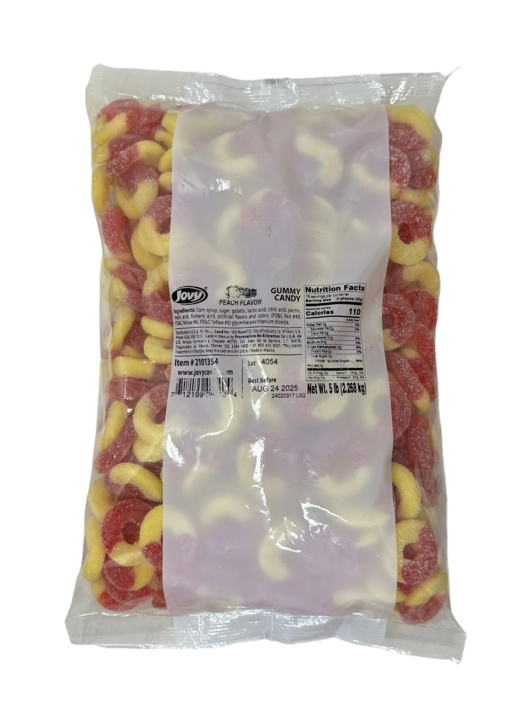 Jovy Peach Rings 5 LB Bag